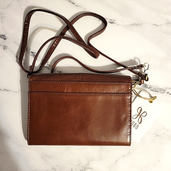 NWT HOBO 'Jetty' Brown Leather Crossbody/Shoulder/Clutch Bag - Picture 5 of 9